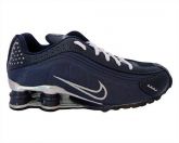 Tênis Nike Shox R4 Cromado Azul Marinho e Preto